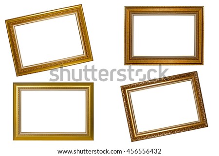 Set of picture frame. Photo art gallery isolated on white background.