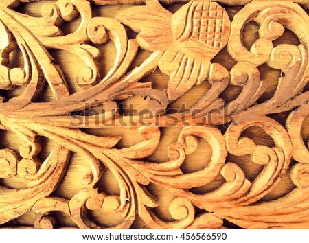 sculptured wood thai background