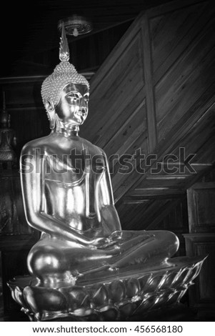 Buddha, statue in Buddhist Thailand temple or wat, are public domain or treasure of Buddhism.