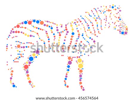zebra shape vector design by color point