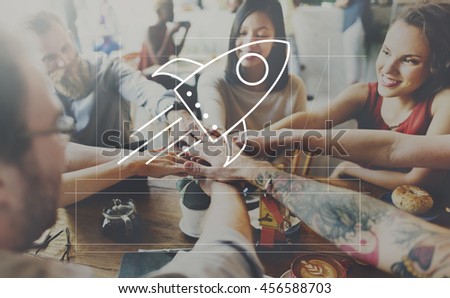Rocket Ship Launch Graphic Concept Royalty-Free Stock Photo #456588703