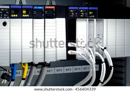 PLC programable logic controler,This picture show hard wiring communication socket connection 