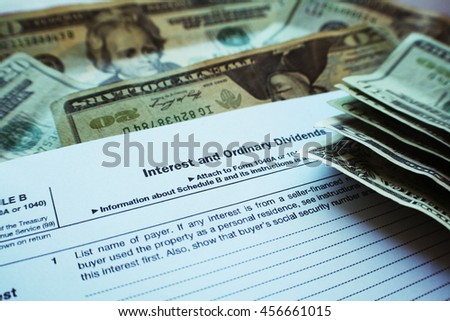 Tax Form ( Dividends ) Stock Photo High Quality 