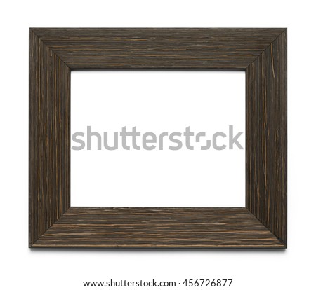 Wood Grain Textured Frame Isolated on White Background.