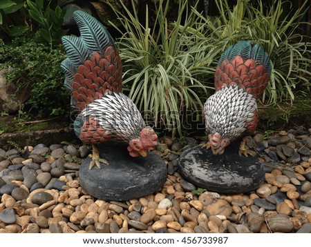 Chicken Statue in garden