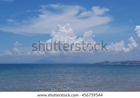 Clouds and blue sky above the sea