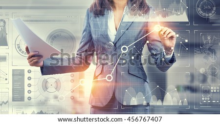 New technologies for business  . Mixed media Royalty-Free Stock Photo #456767407
