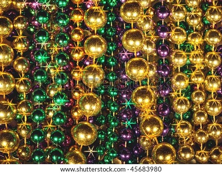 Mardi Gras Beads With Star-burst Effect