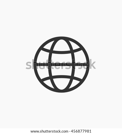 Earth icon / sign in flat style isolated. Earth globe symbol for your web site, logo, app, UI design. Vector illustration.