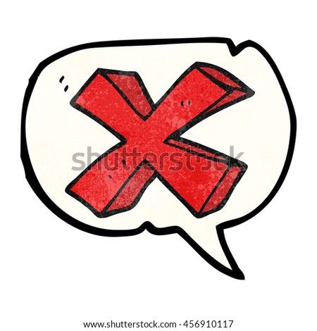 freehand speech bubble textured cartoon negative x symbol