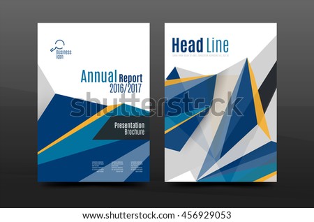 3d triangle shapes. Business annual report cover. A4 size presentation flyer or corporate correspondence report