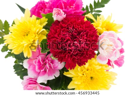beautiful bouquet in flowerpot, isolated on white
