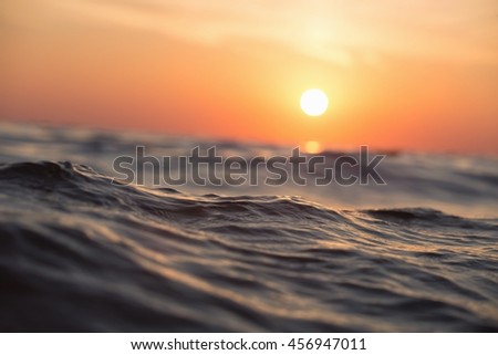 Soft Focus on a Wave during Sunset.