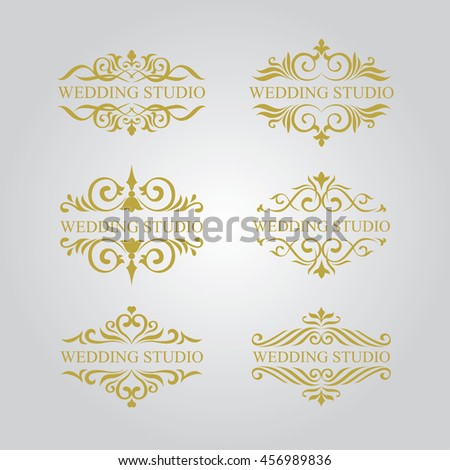 wedding logo set