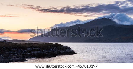 Sunset over lake.
Scotland Highlands 2016.