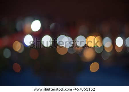 Night city street lights bokeh background,Lights blurred 