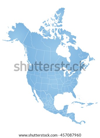 Map of North America Royalty-Free Stock Photo #457087960