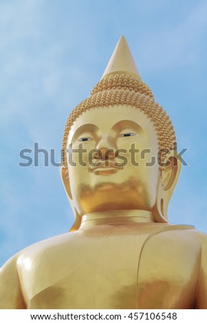 Big Buddha is revered in Thailand. Luang Pho Sothon at Wat Bot Temple in Pathumthani, Thailand, public domain