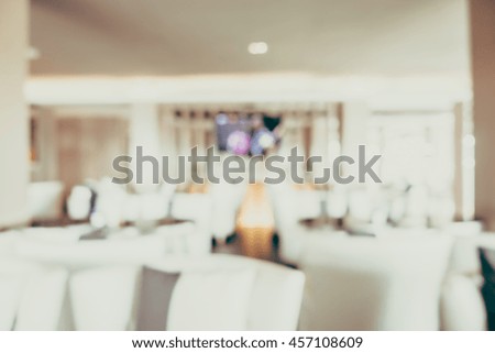 Abstract blur restaurant and coffee shop cafe interior for background - Vintage Filter