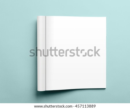 Blank open magazine template isolated on pink background with clipping path ready for your artwork