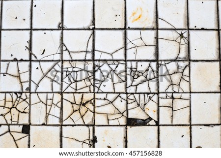 Old and dirty of broken floor tiles background