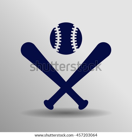 blue Baseball Icon button logo symbol concept high quality on the gray background
