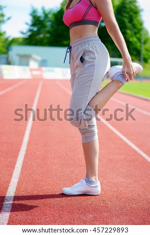 Woman runner warm up outdoor 