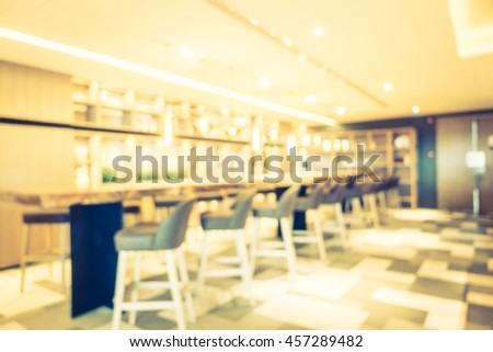 Abstract blur coffee shop and restaurant interior for background - Vintage Filter