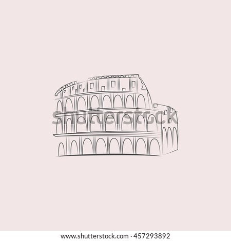 Great Colosseum web icon. Isolated illustration