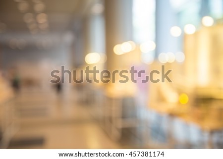 Abstract blur people in exhibition hall background
