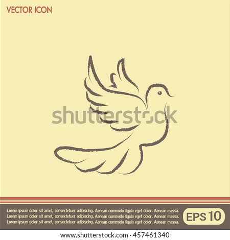  Vector illustration Flying dove for peace concept and wedding 