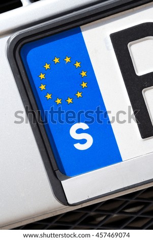 country identifier of EU car registration plate: Sweden