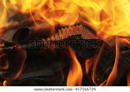 burning cardboard