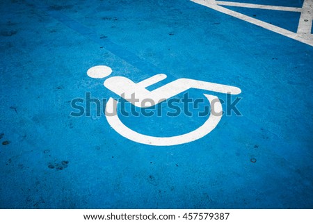 Handicap parking with disabled sign - Parking area
