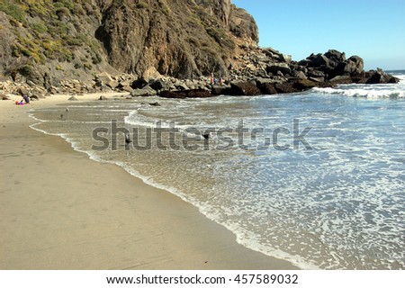 summer afternoon at Julia Pfeiffer Burns beach, California