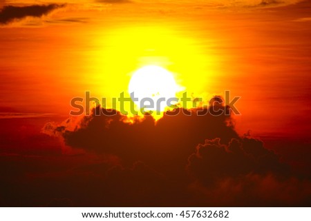 Sunrise with colorful clouds,select focus with shallow depth of field:ideal use for background.