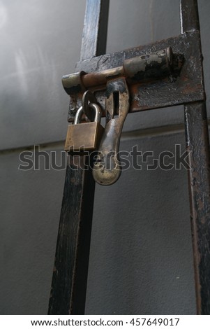 Locked key on the door.