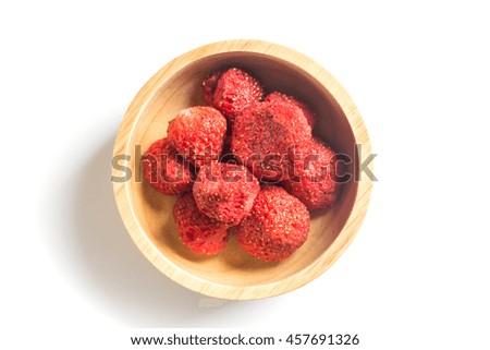 Healthy strawberry crispy isolated on white background, stock photo