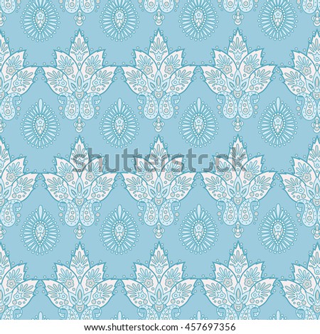 Floral seamless pattern. Vector illustration in Asian textile style