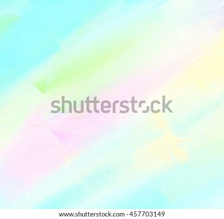 Light yellow blue green pink watercolor pastel hand drawn paper texture vector card for greeting, text design. Abstract water color brush paint stroke stylized oil background