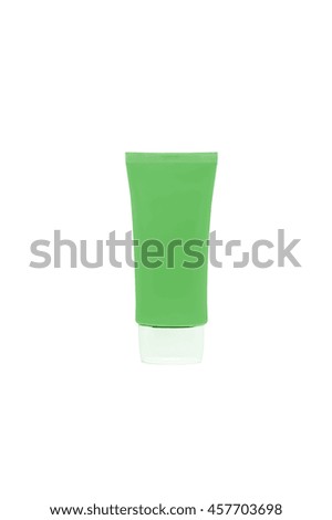 cosmetic plastic tube isolated on white background.