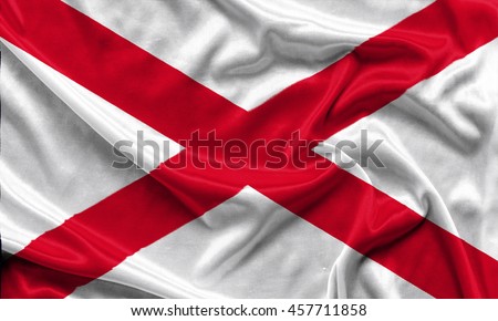 Alabama Flag - Crumpled fabric background, wallpapers, close up