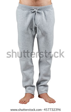 Male warm gray fleece pants Royalty-Free Stock Photo #457732396