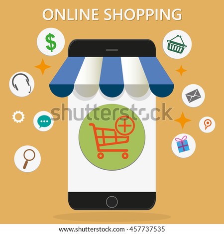 illustration of online shopping and sale concept.