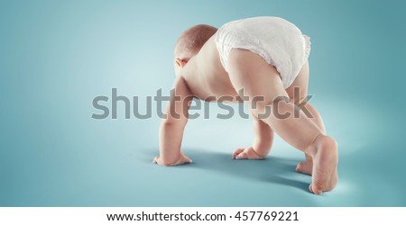 Baby. Newborn in the diaper. Isolated Royalty-Free Stock Photo #457769221