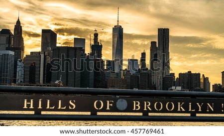 Downtown Manhattan skyline at summer 