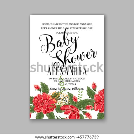 Baby shower floral invitation