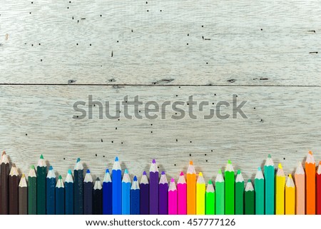 Wood Background crayons