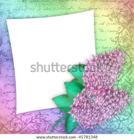 Iridescent card with a lilac