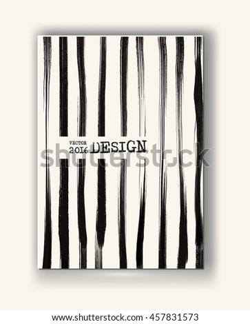 Business design template. Abstract grunge pattern line texture. Brochure with Monochrome Strip Background. Wallpaper with empty space for your text. Vector hand drawn illustration